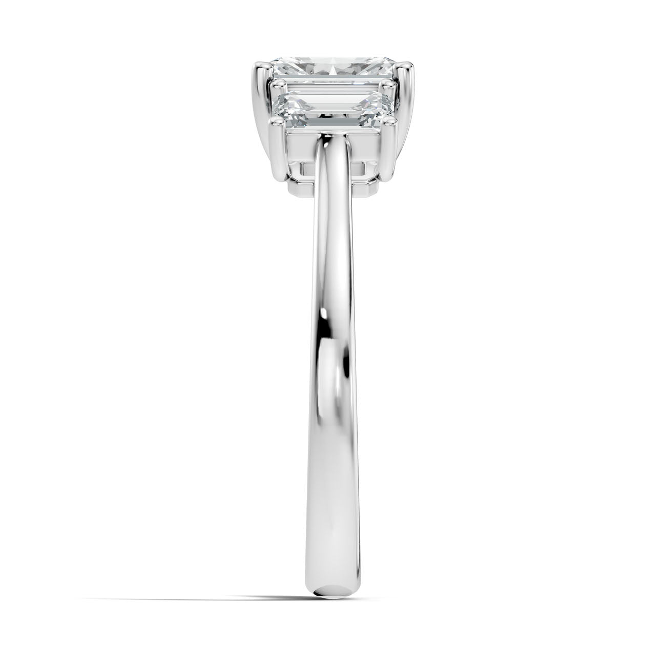 2.08 Ct. Radiant Cut Diamond Ring with Emerald Cut Side Stones (GJSLR-029) 12