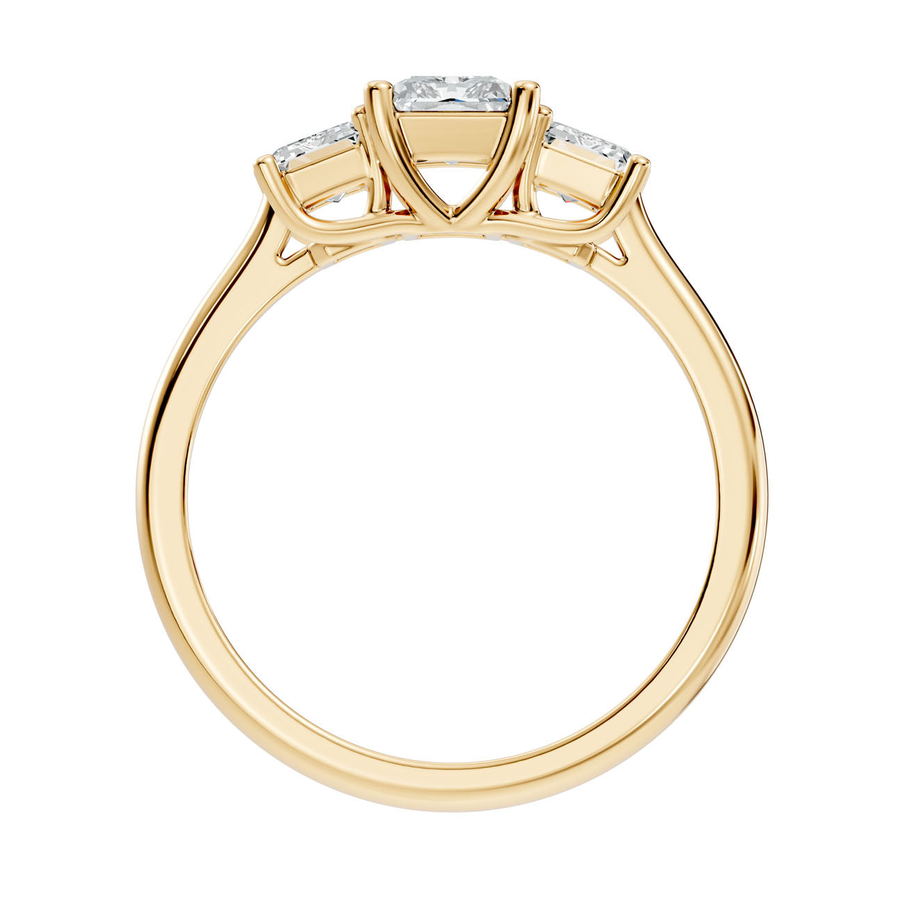 2.08 Ct. Radiant Cut Diamond Ring with Emerald Cut Side Stones (GJSLR-029) 5