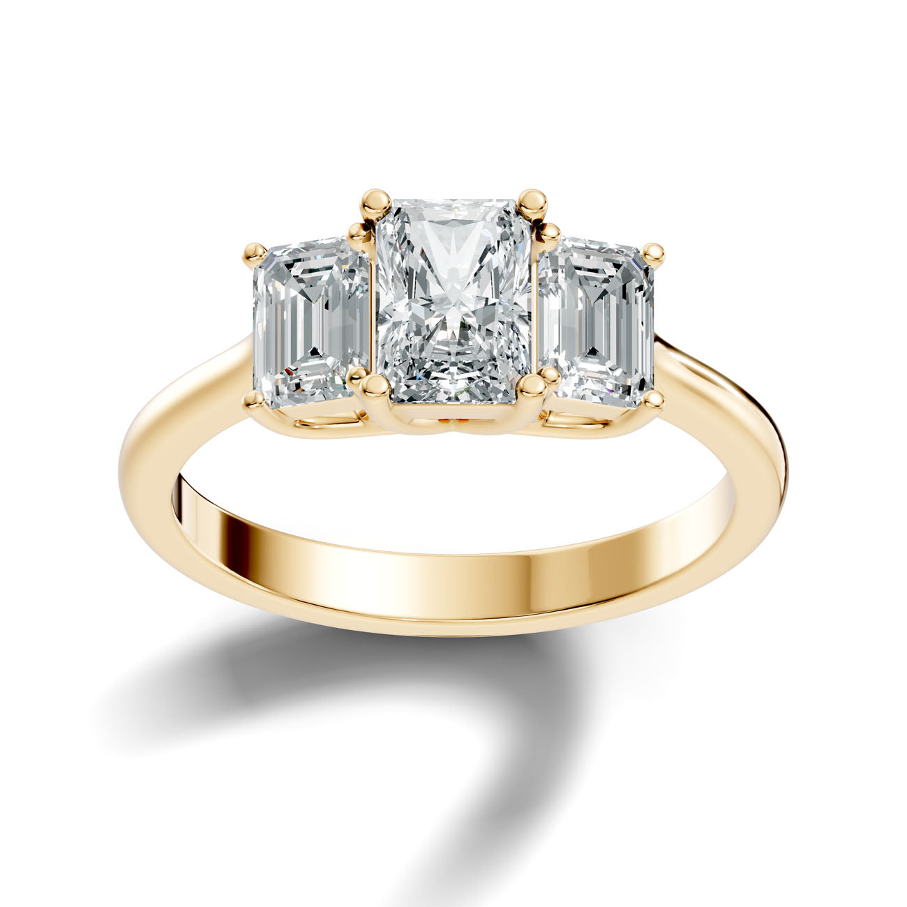2.08 Ct. Radiant Cut Diamond Ring with Emerald Cut Side Stones (GJSLR-029) 4