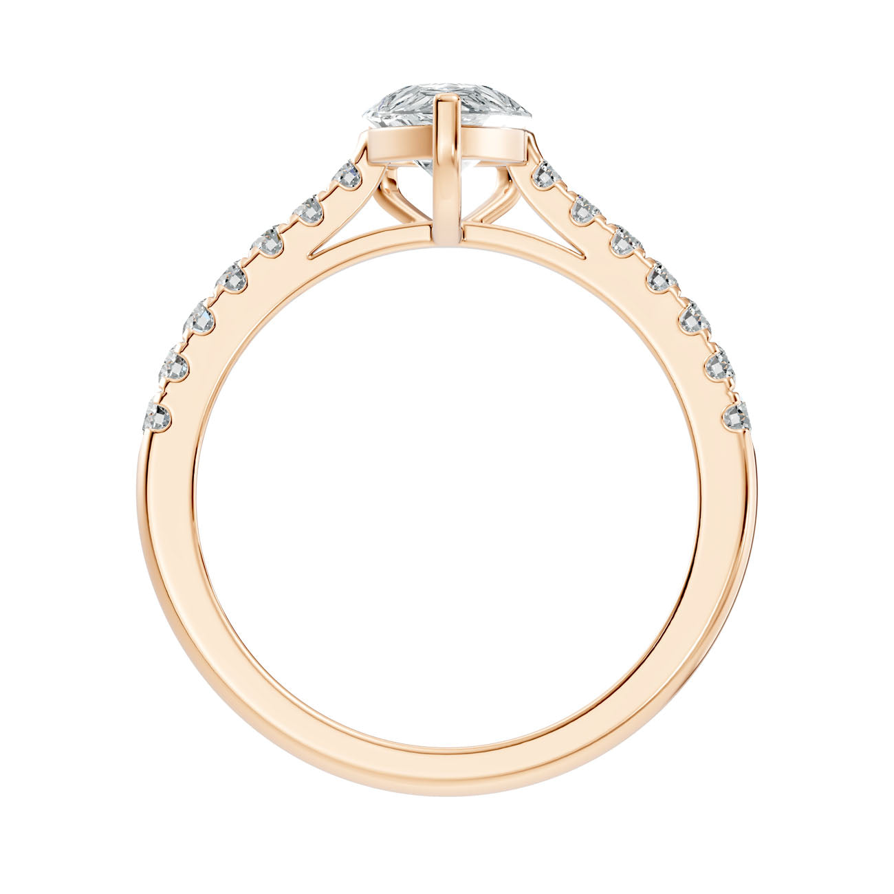 1.21 Ct. Pear Cut Diamond Engagement Ring with Pavé Band (GJSLR-030) 14