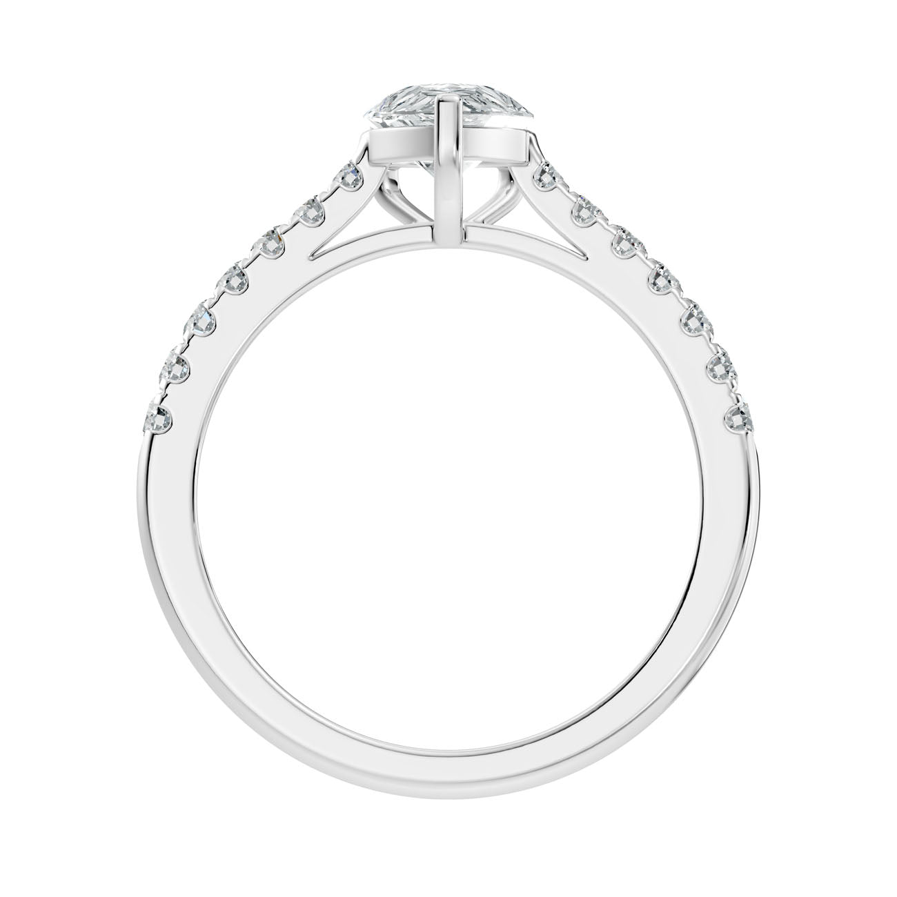 1.21 Ct. Pear Cut Diamond Engagement Ring with Pavé Band (GJSLR-030) 13