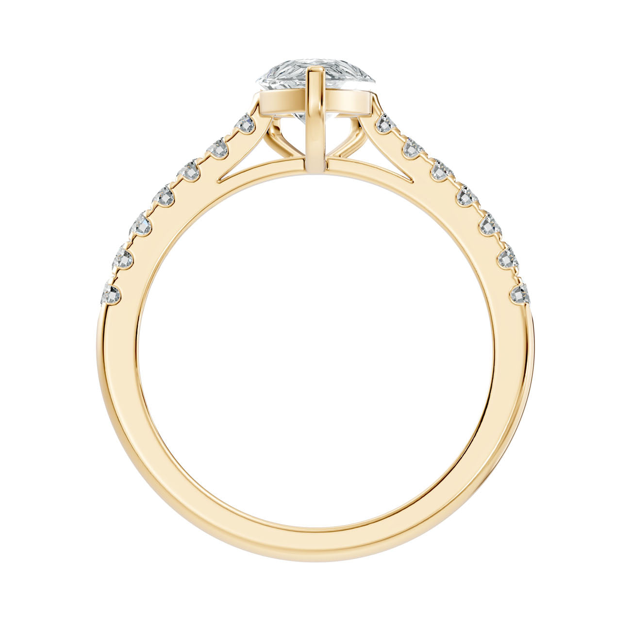 1.21 Ct. Pear Cut Diamond Engagement Ring with Pavé Band (GJSLR-030) 5