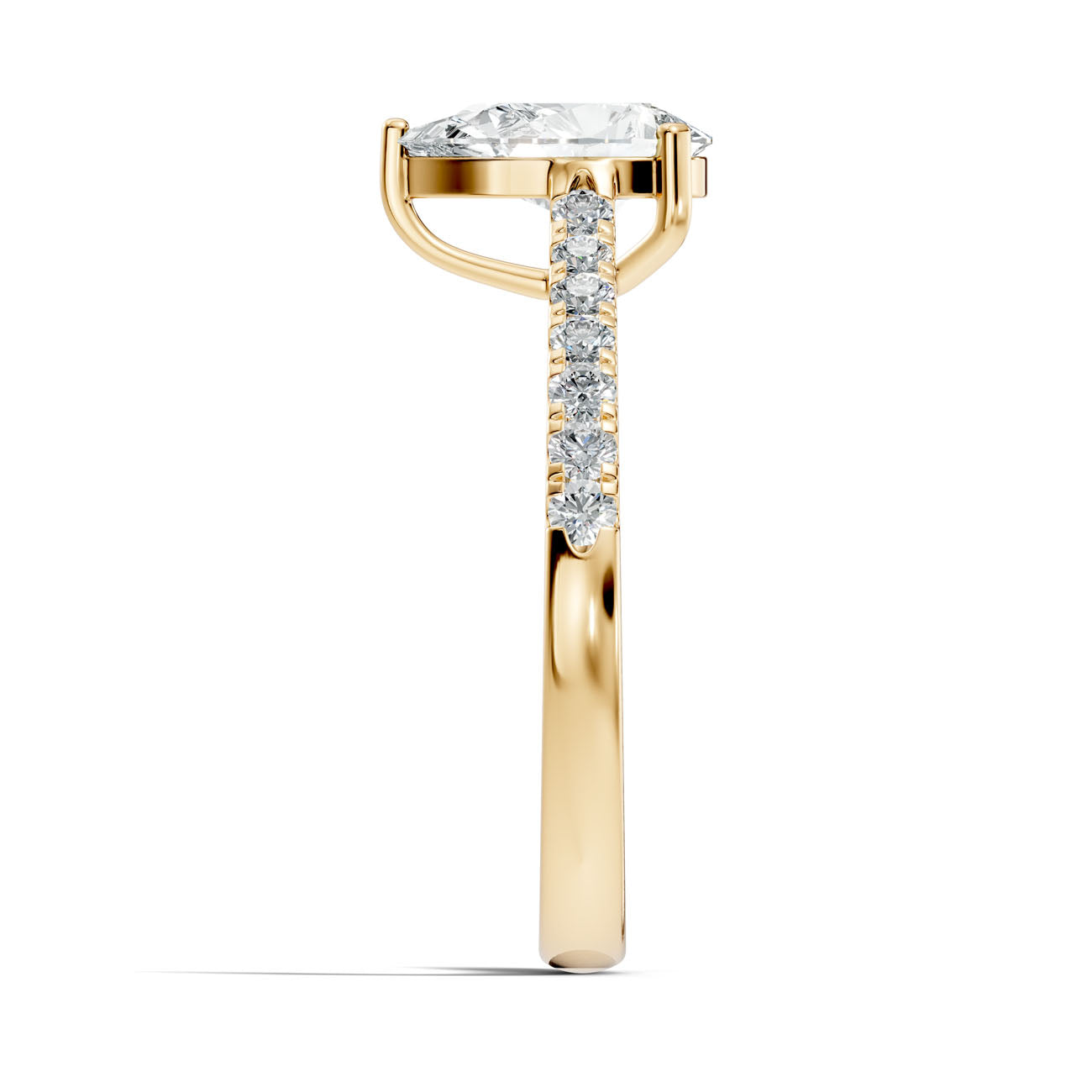 1.21 Ct. Pear Cut Diamond Engagement Ring with Pavé Band (GJSLR-030) 9