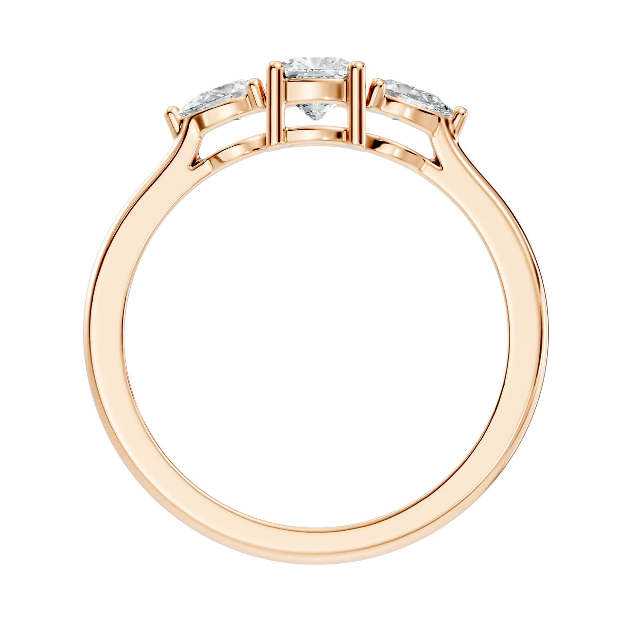 .52 Ct. Classic Cushion Cut Diamond Ring with Pear Side Stones (GJSLR-031) 14