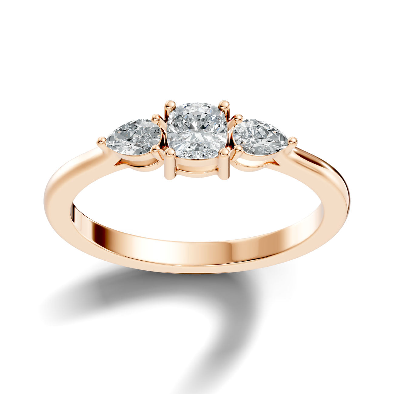 .52 Ct. Classic Cushion Cut Diamond Ring with Pear Side Stones (GJSLR-031) 7
