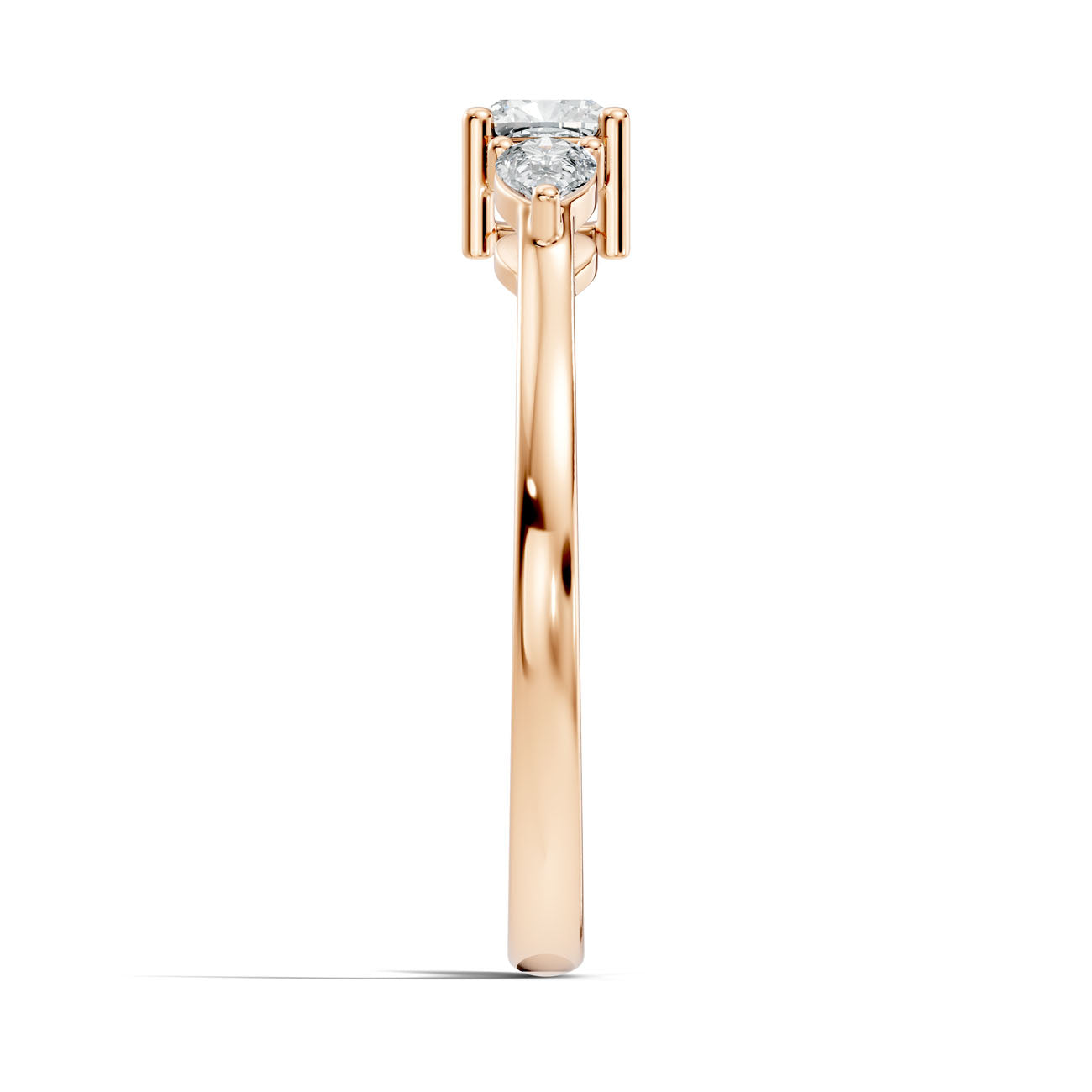 .52 Ct. Classic Cushion Cut Diamond Ring with Pear Side Stones (GJSLR-031) 8