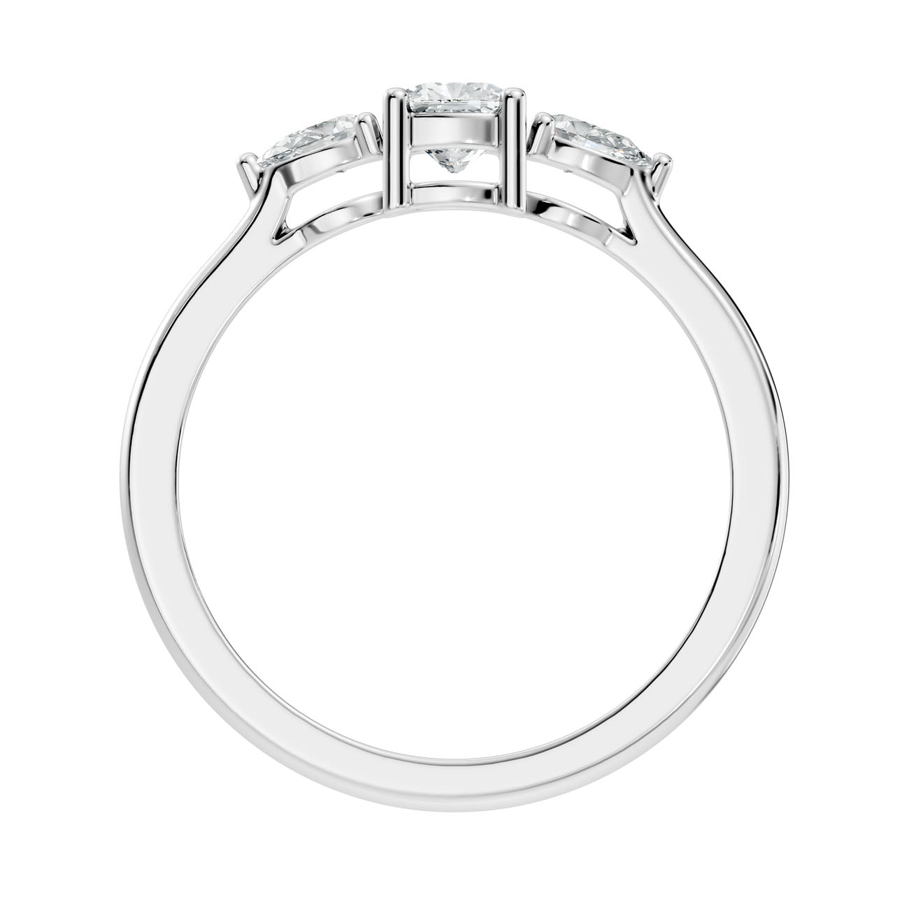 .52 Ct. Classic Cushion Cut Diamond Ring with Pear Side Stones (GJSLR-031) 11