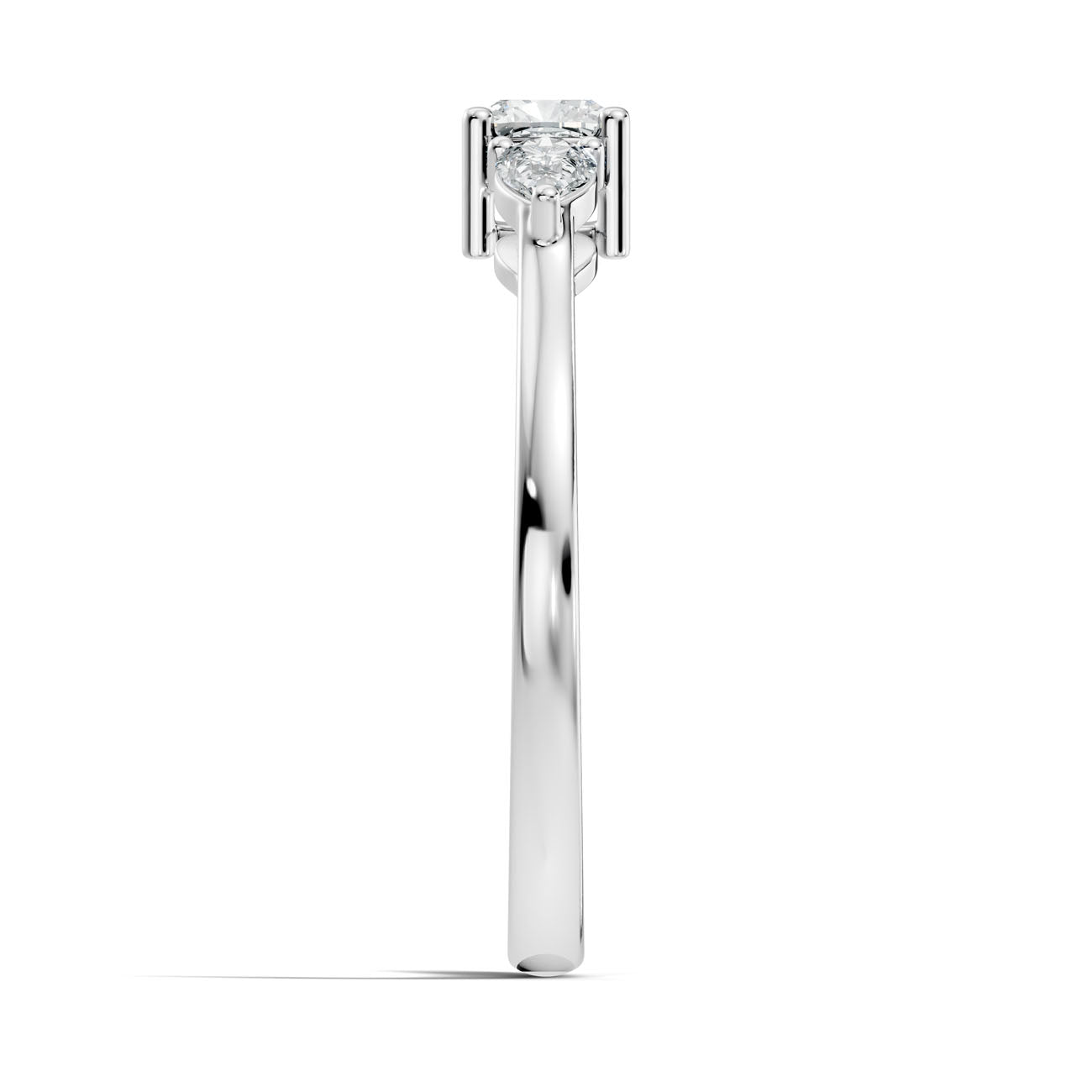 .52 Ct. Classic Cushion Cut Diamond Ring with Pear Side Stones (GJSLR-031) 12