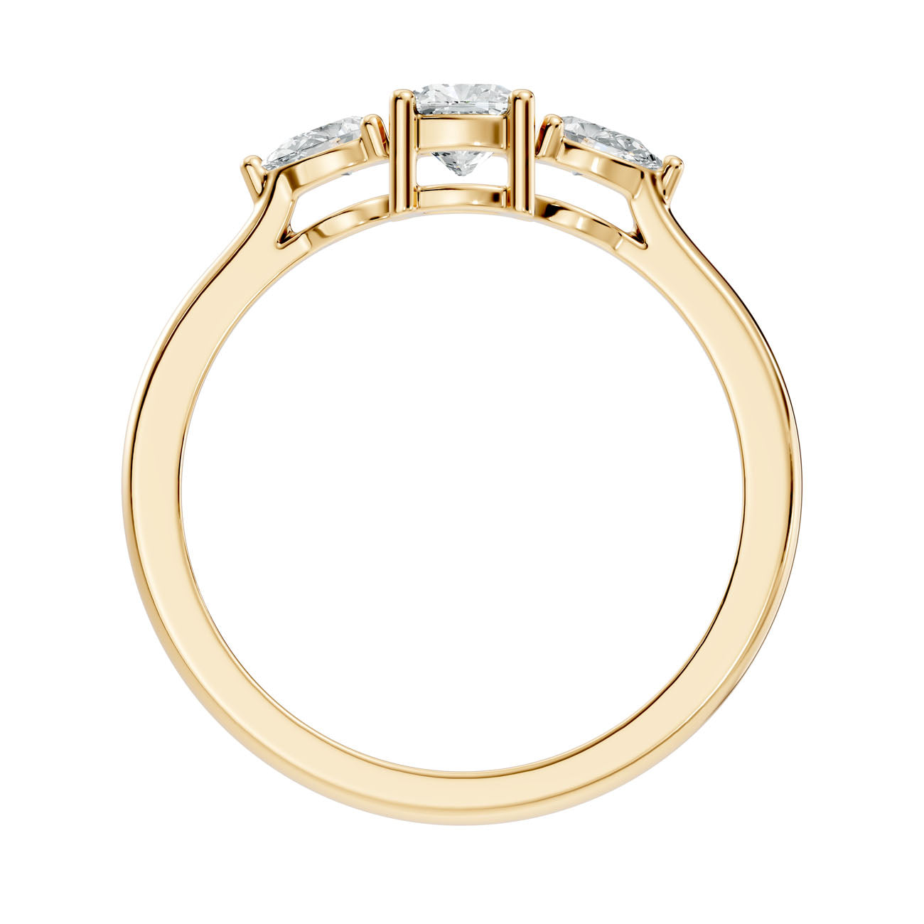 .52 Ct. Classic Cushion Cut Diamond Ring with Pear Side Stones (GJSLR-031) 5