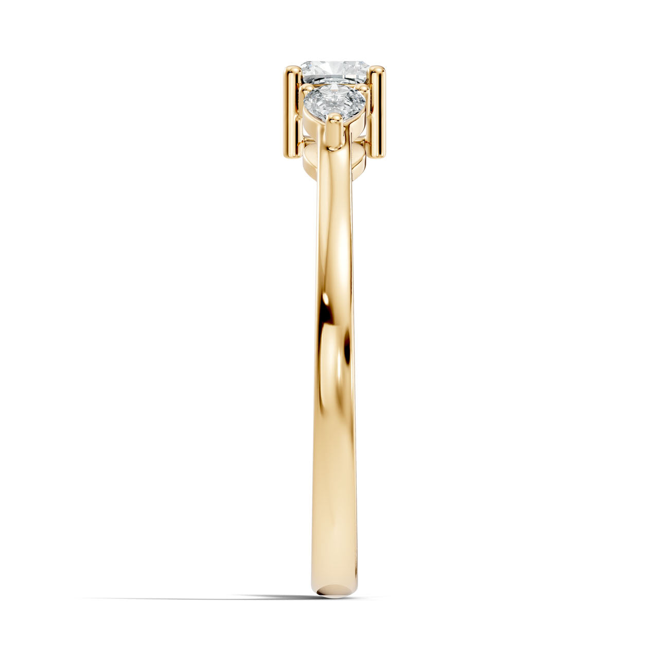 .52 Ct. Classic Cushion Cut Diamond Ring with Pear Side Stones (GJSLR-031) 13