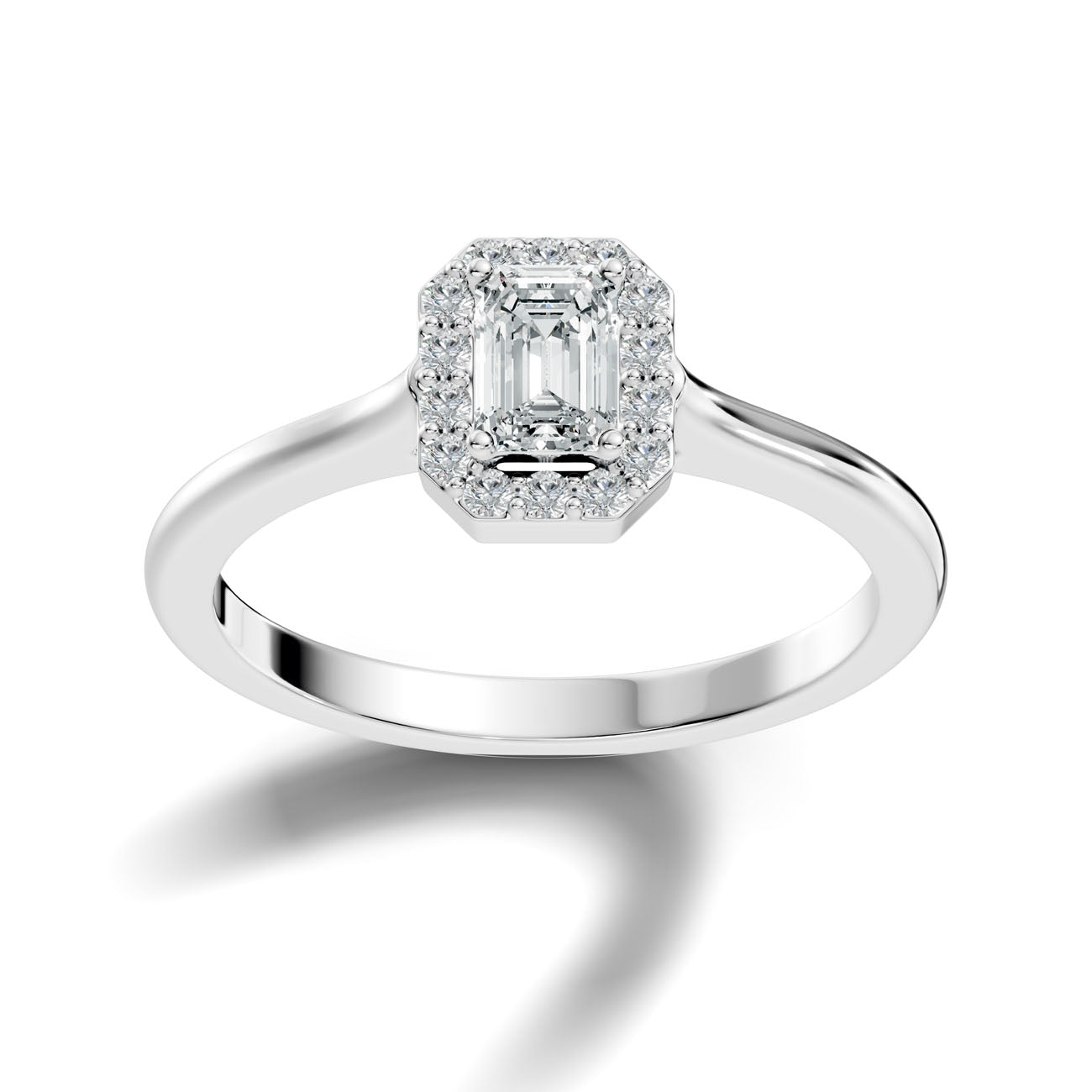 .50 Ct. Emerald Cut Diamond Halo Engagement Ring (GJSLR-033)