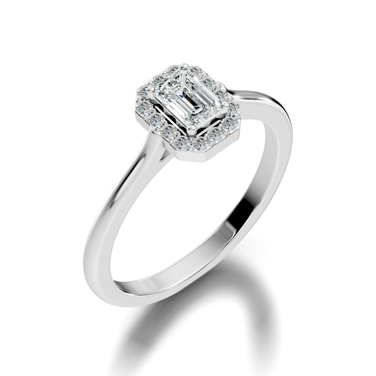 .50 Ct. Emerald Cut Diamond Halo Engagement Ring (GJSLR-033) 13
