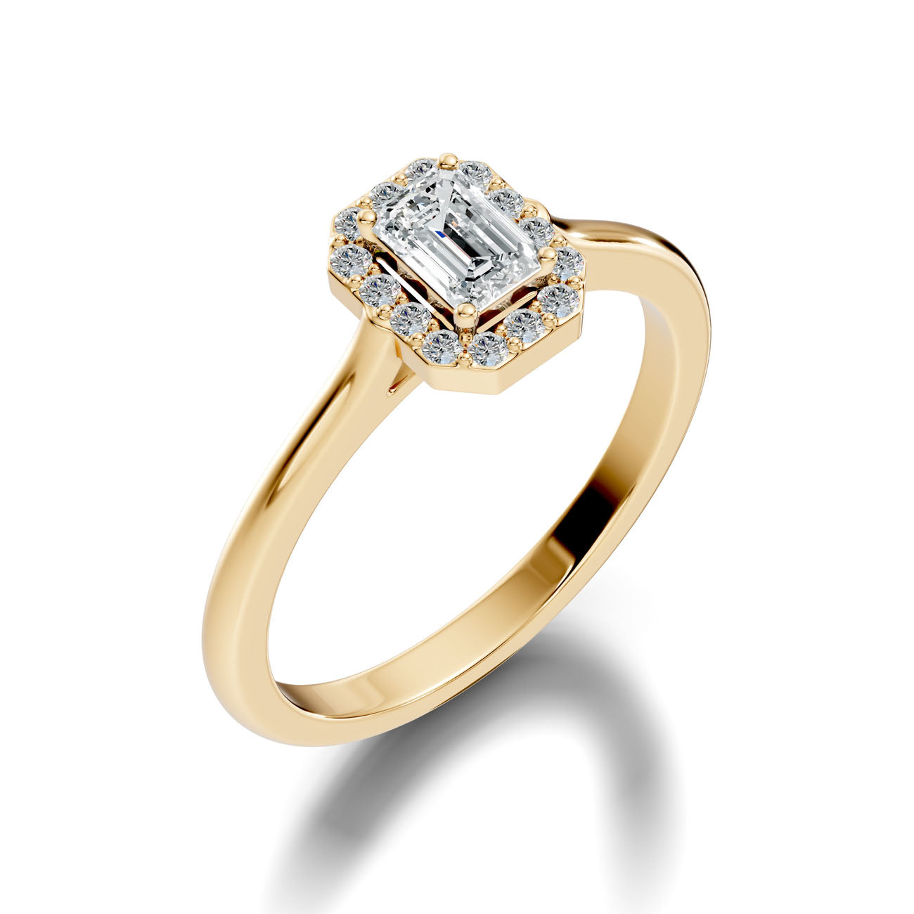 .50 Ct. Emerald Cut Diamond Halo Engagement Ring (GJSLR-033)