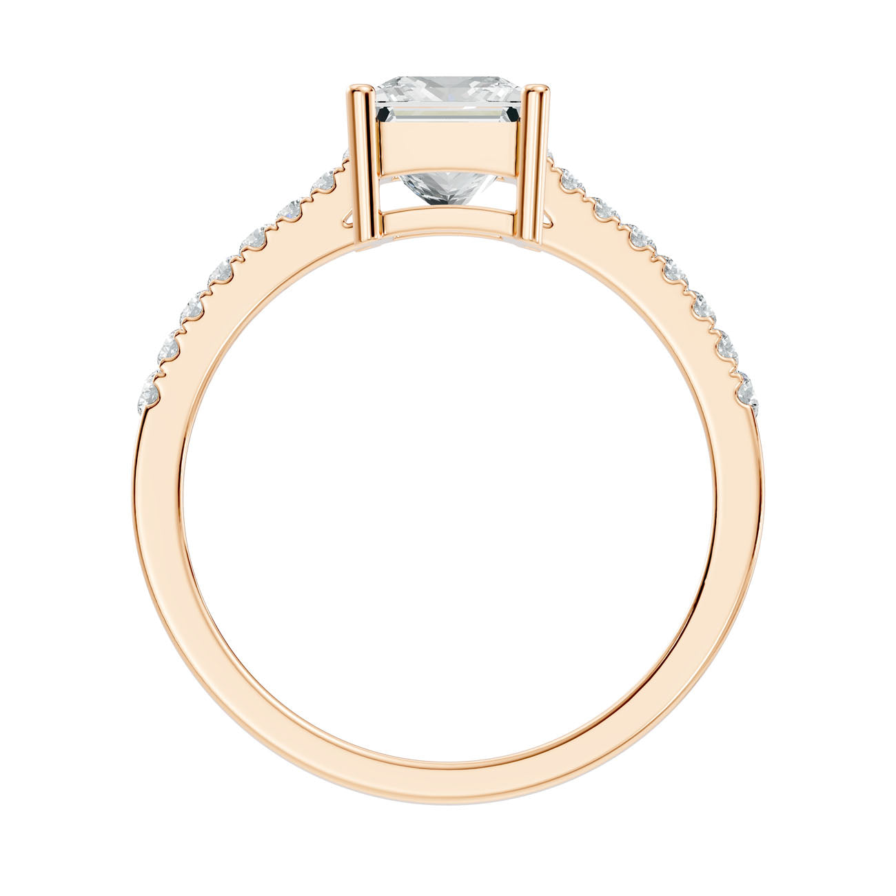 .95 Ct. Princess Cut Diamond Pavé Engagement Ring (GJSLR-034) 14