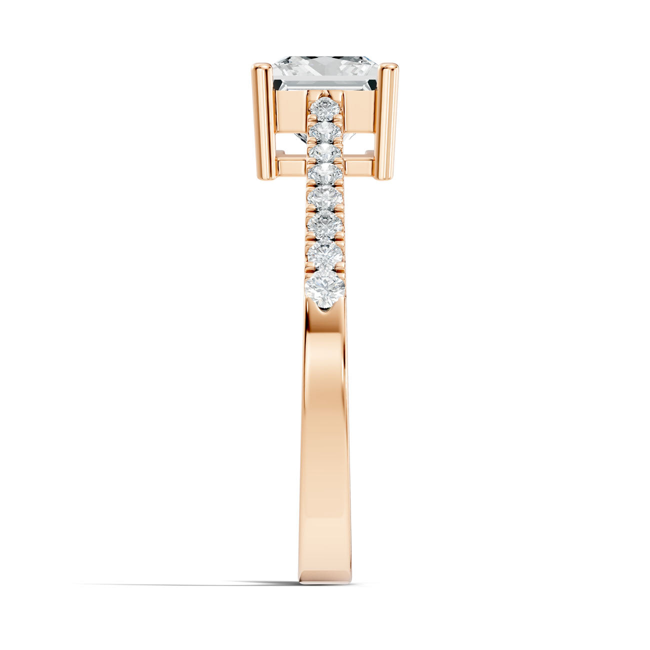 .95 Ct. Princess Cut Diamond Pavé Engagement Ring (GJSLR-034) 15