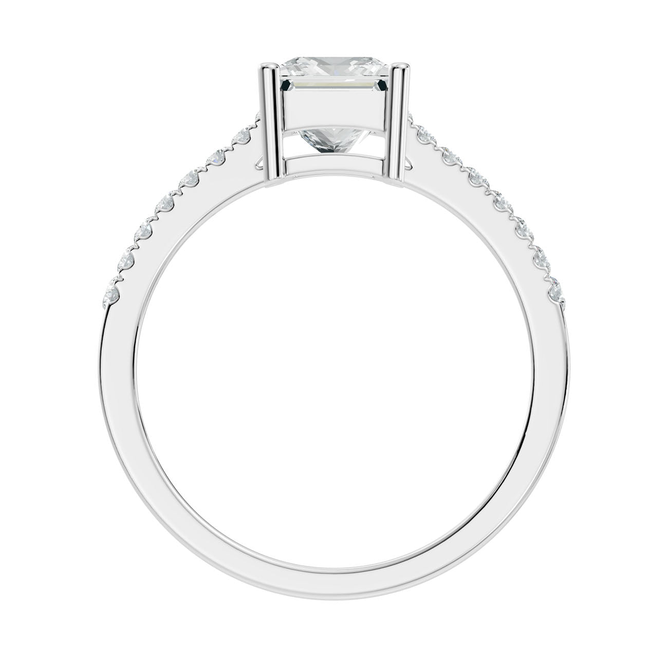 .95 Ct. Princess Cut Diamond Pavé Engagement Ring (GJSLR-034) 13