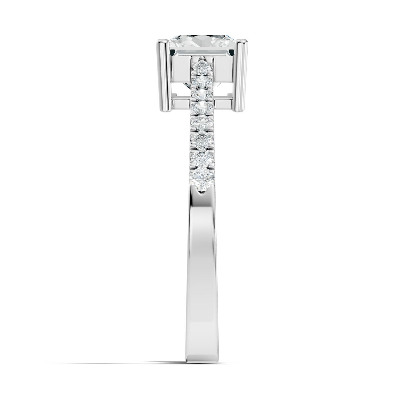 .95 Ct. Princess Cut Diamond Pavé Engagement Ring (GJSLR-034) 11