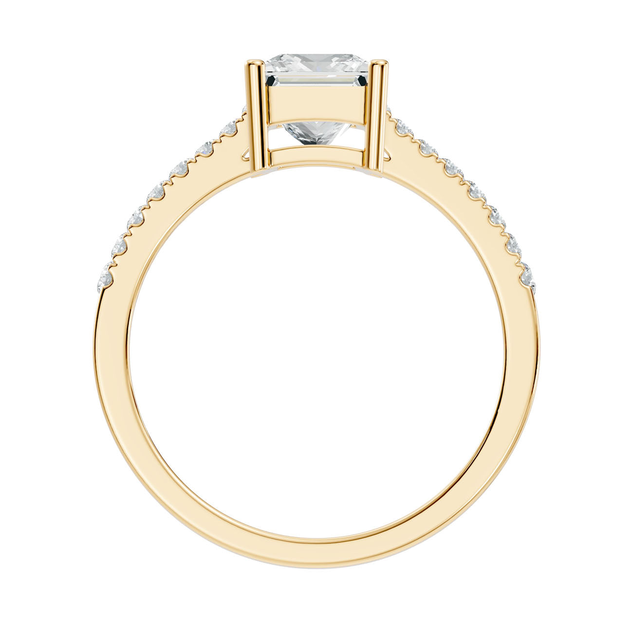 .95 Ct. Princess Cut Diamond Pavé Engagement Ring (GJSLR-034) 5