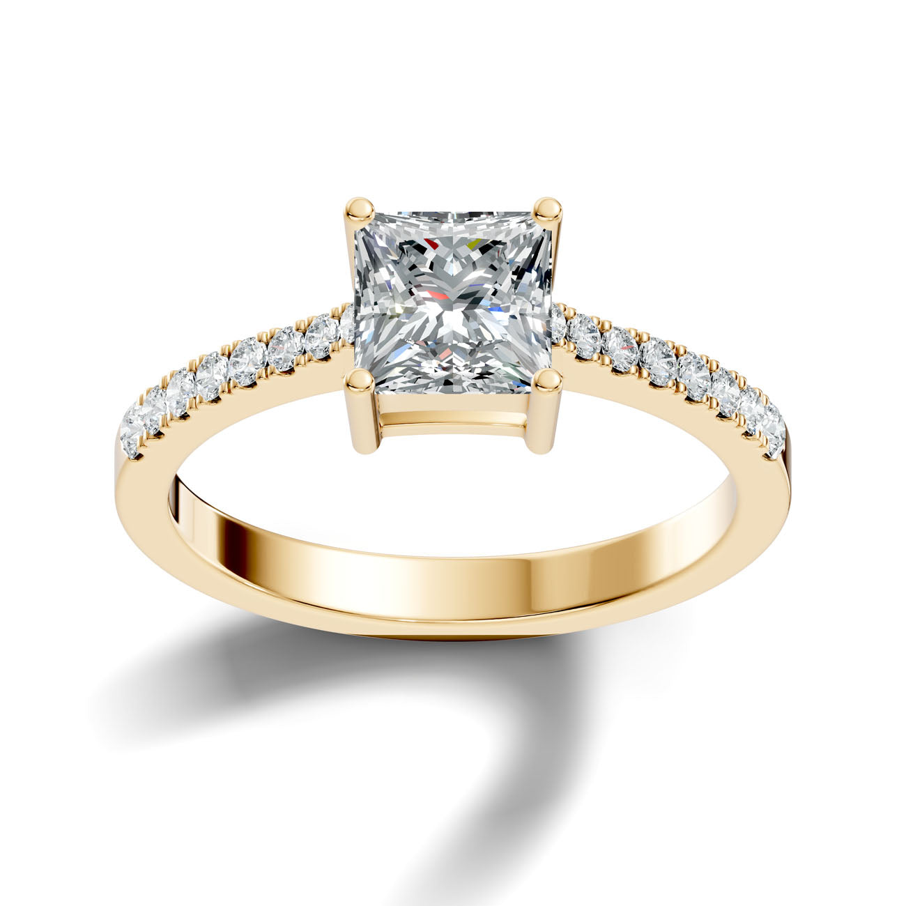 .95 Ct. Princess Cut Diamond Pavé Engagement Ring (GJSLR-034) 4