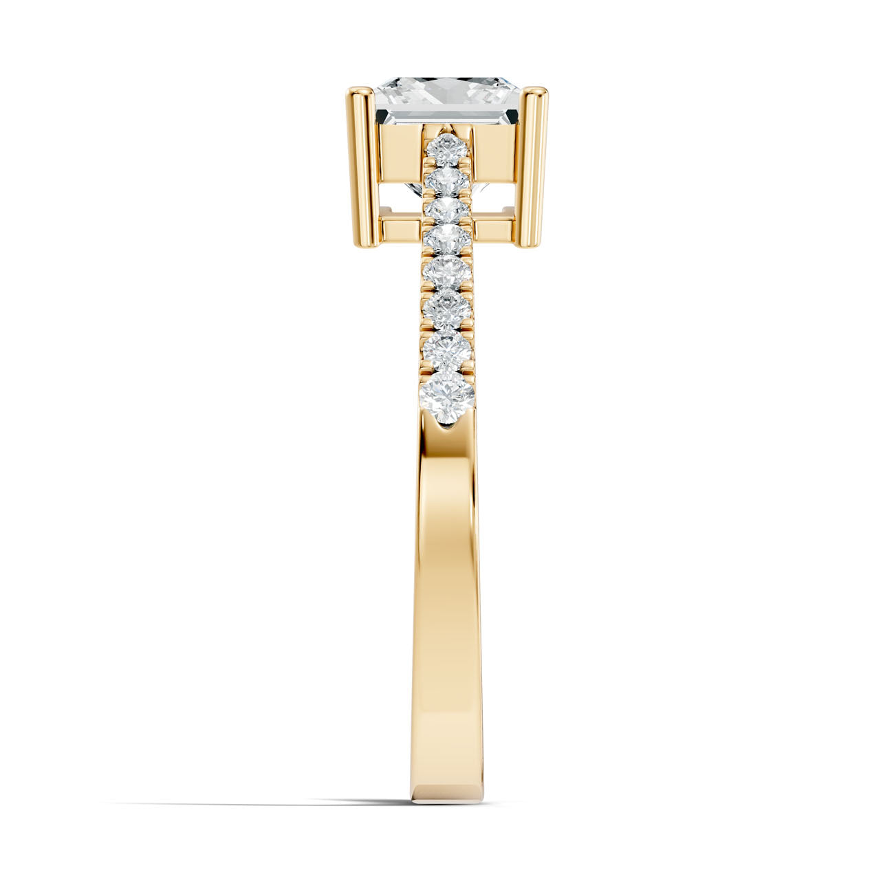 .95 Ct. Princess Cut Diamond Pavé Engagement Ring (GJSLR-034) 9