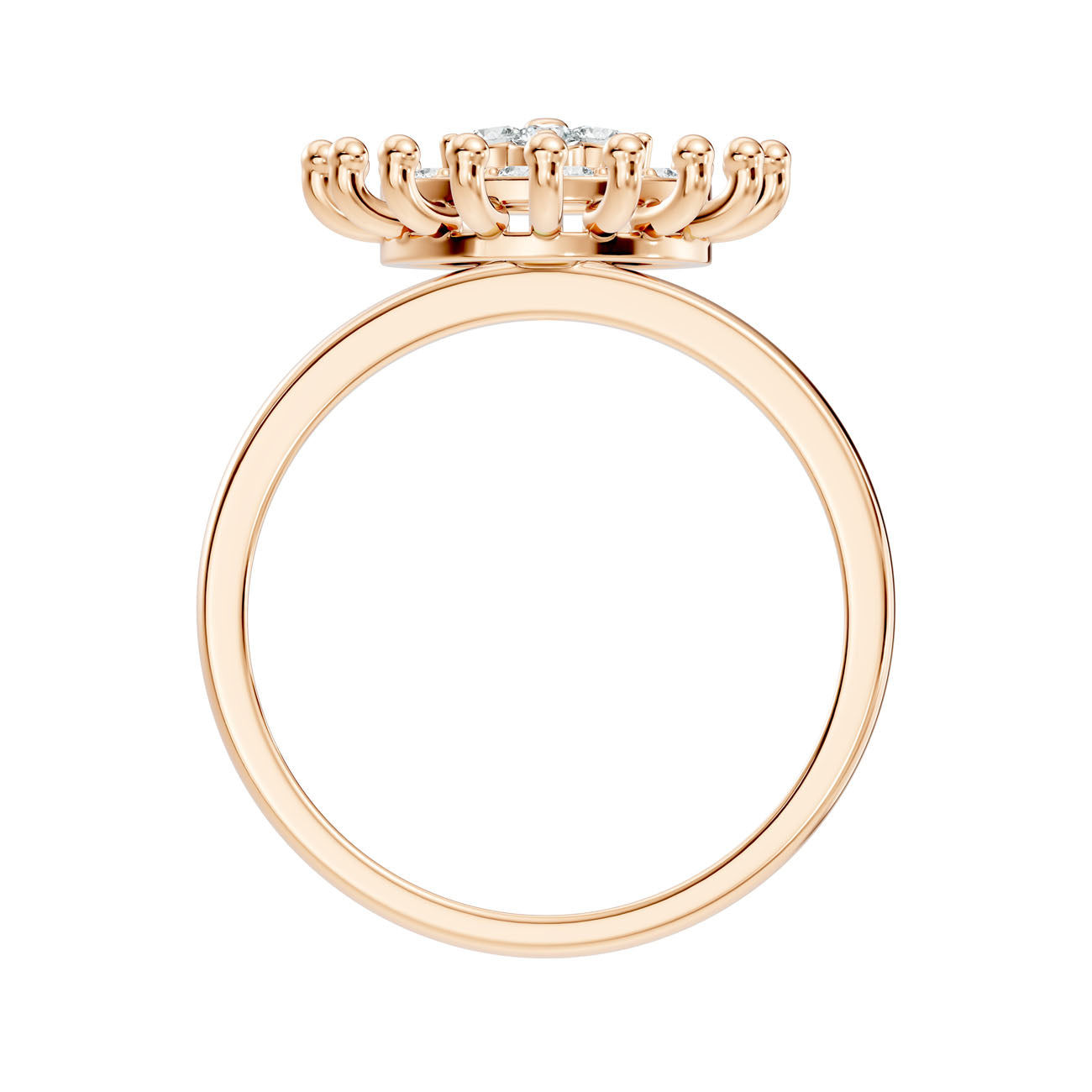 .27 Ct. Round "Water Drop" Diamond Halo Cluster Ring with Sunburst Setting (GJSLR-035) 13