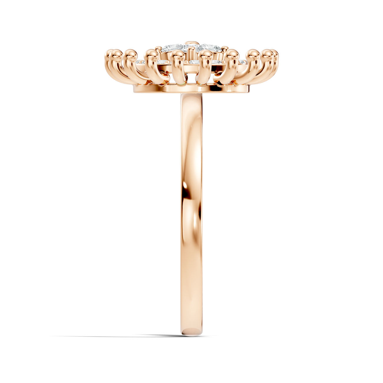 .27 Ct. Round "Water Drop" Diamond Halo Cluster Ring with Sunburst Setting (GJSLR-035) 15