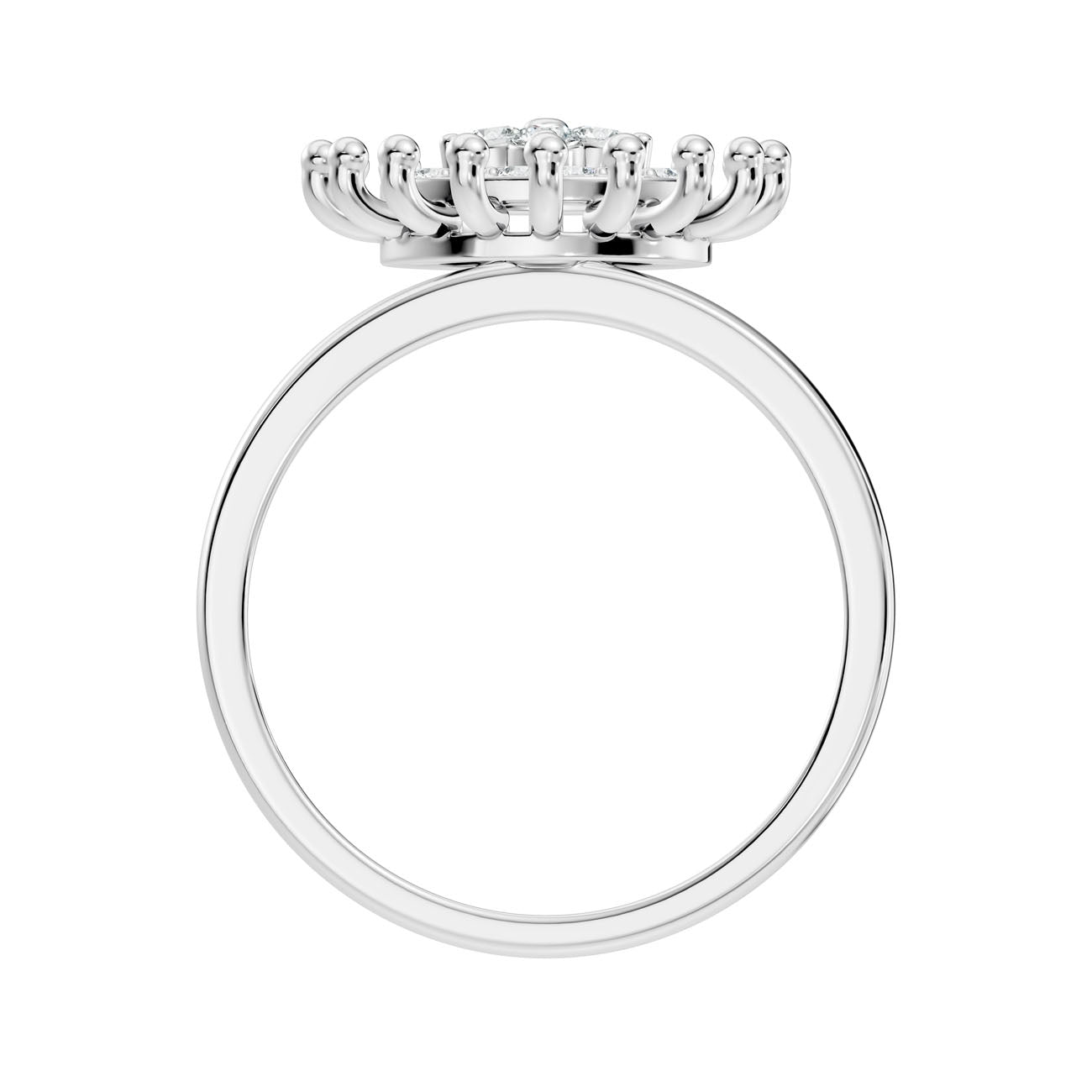 .27 Ct. Round "Water Drop" Diamond Halo Cluster Ring with Sunburst Setting (GJSLR-035) 7