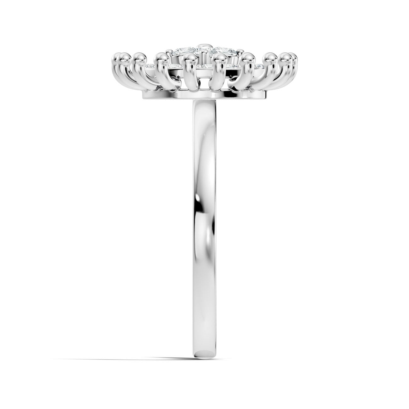 .27 Ct. Round "Water Drop" Diamond Halo Cluster Ring with Sunburst Setting (GJSLR-035) 8