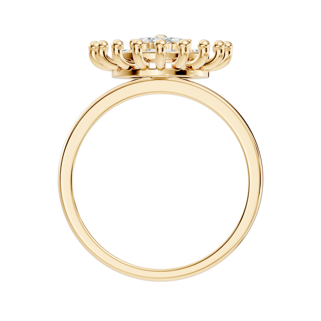 .27 Ct. Round "Water Drop" Diamond Halo Cluster Ring with Sunburst Setting (GJSLR-035) 5