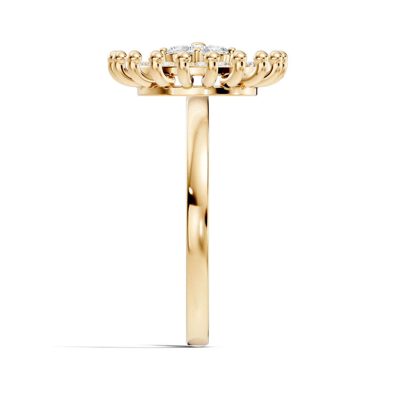 .27 Ct. Round "Water Drop" Diamond Halo Cluster Ring with Sunburst Setting (GJSLR-035) 12