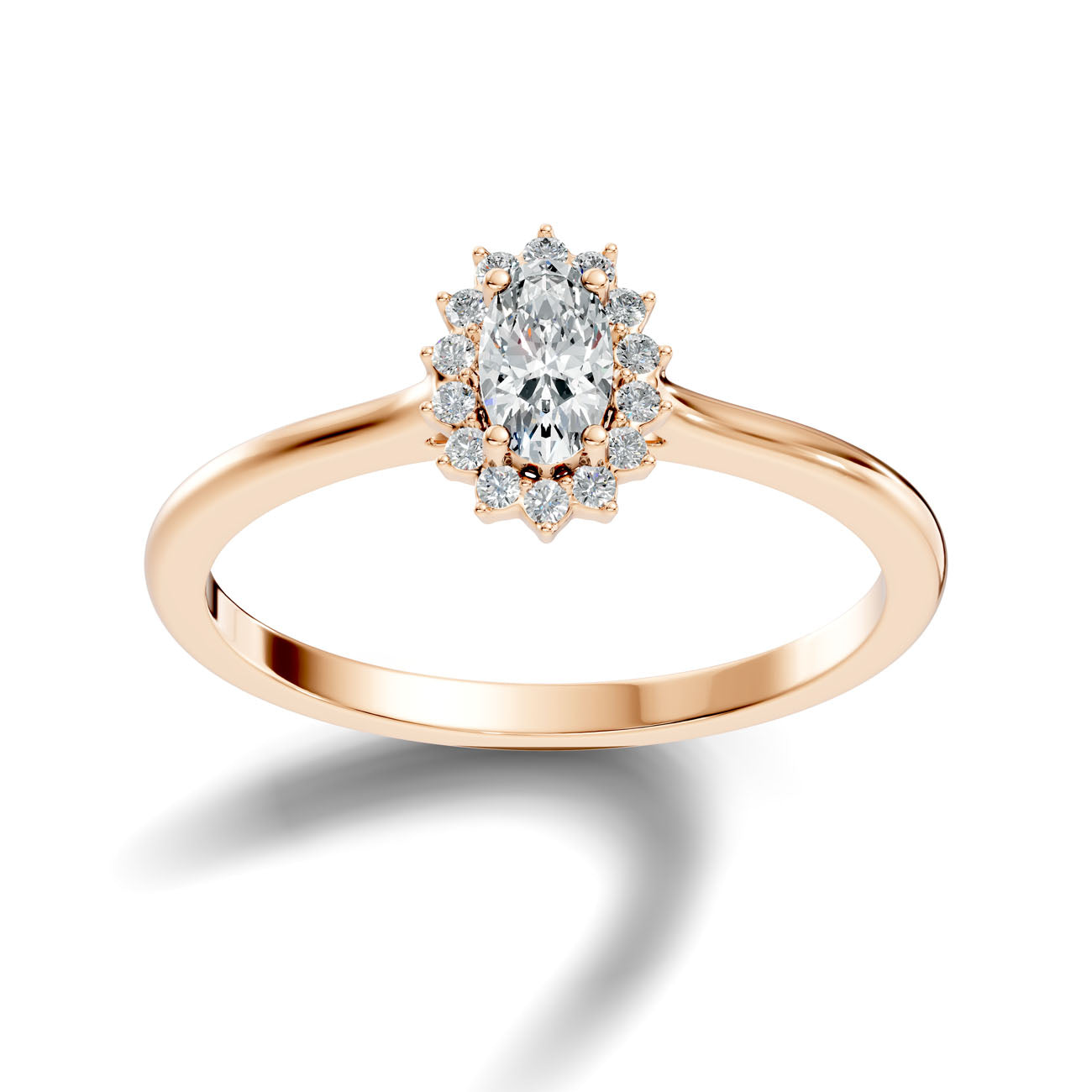 .25 Ct Oval Diamond Starburst Halo Engagement Ring (GJSLR-036) 8