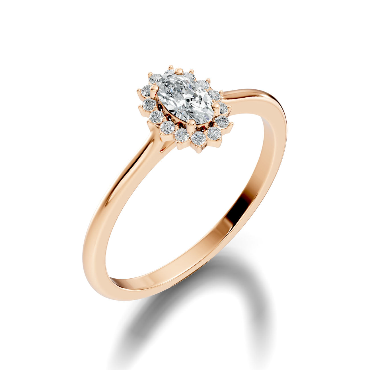 .25 Ct Oval Diamond Starburst Halo Engagement Ring (GJSLR-036) 7