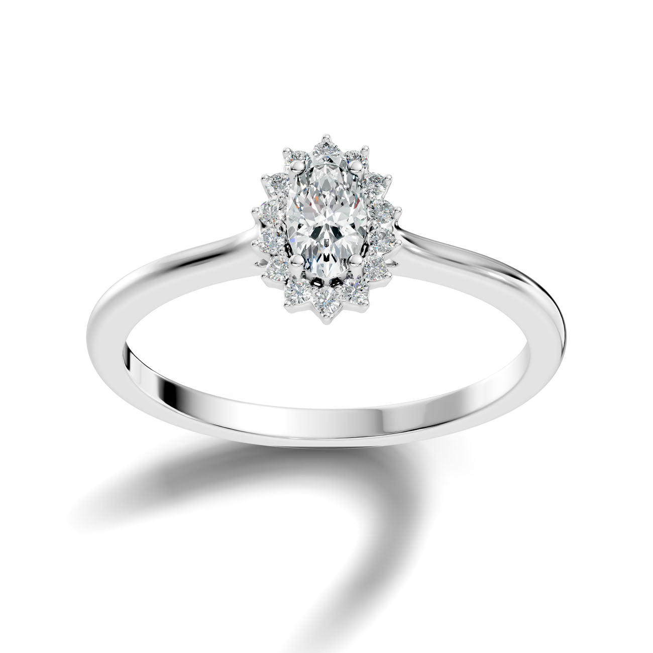 .25 Ct Oval Diamond Starburst Halo Engagement Ring (GJSLR-036)