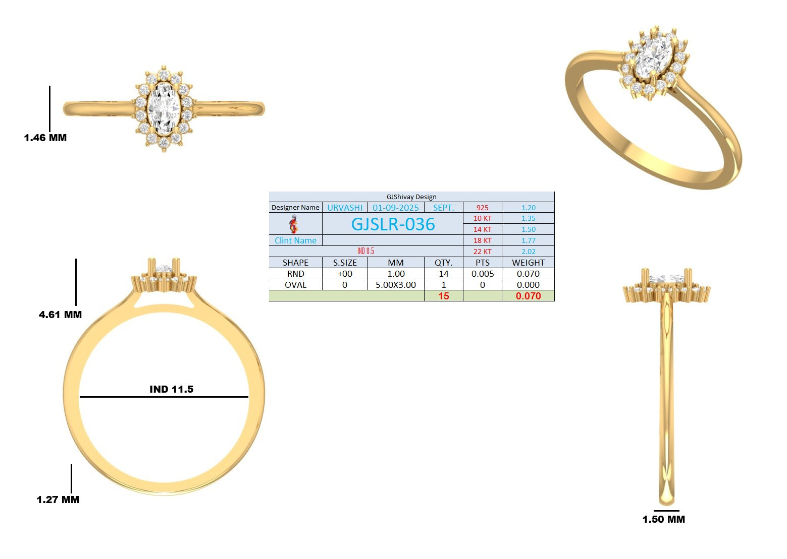 .25 Ct Oval Diamond Starburst Halo Engagement Ring (GJSLR-036) 16