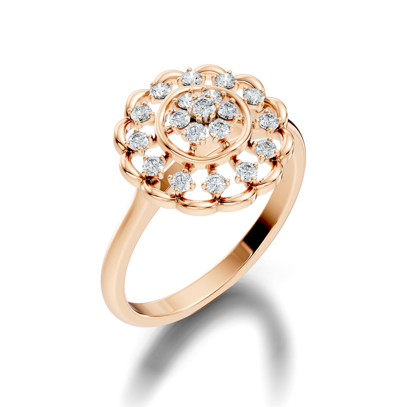 .20 Ct. Round Diamond Floral Cluster Halo Ring (GJSLR-037) 10