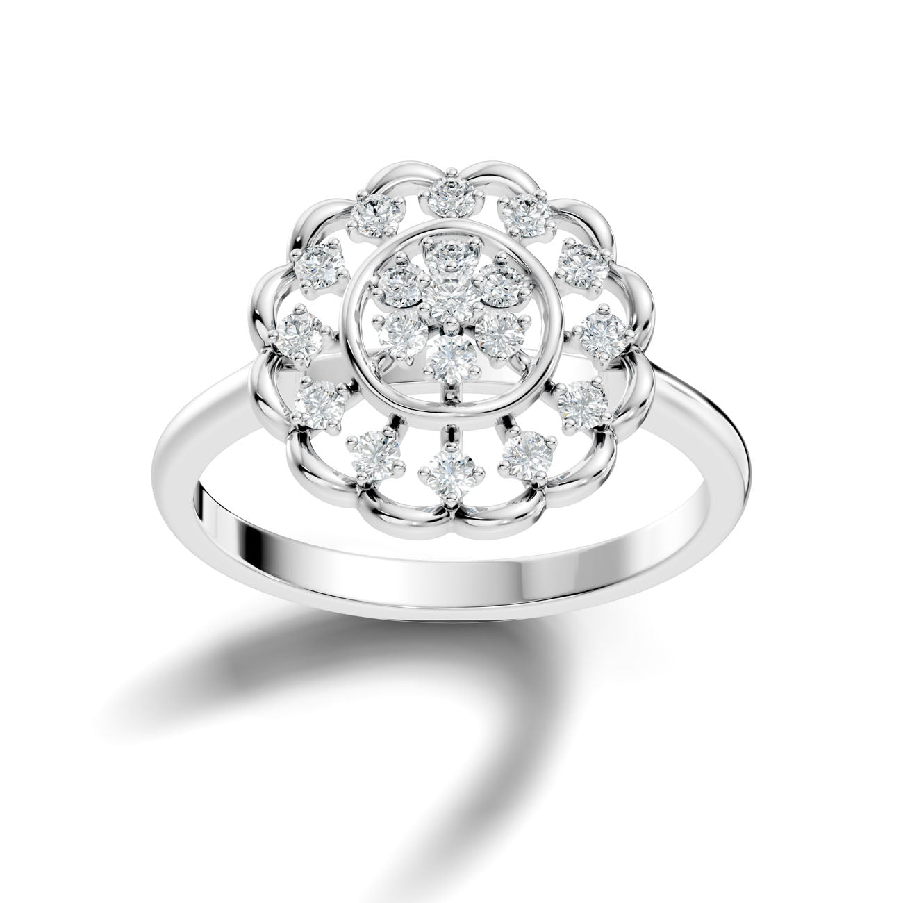 .20 Ct. Round Diamond Floral Cluster Halo Ring (GJSLR-037)