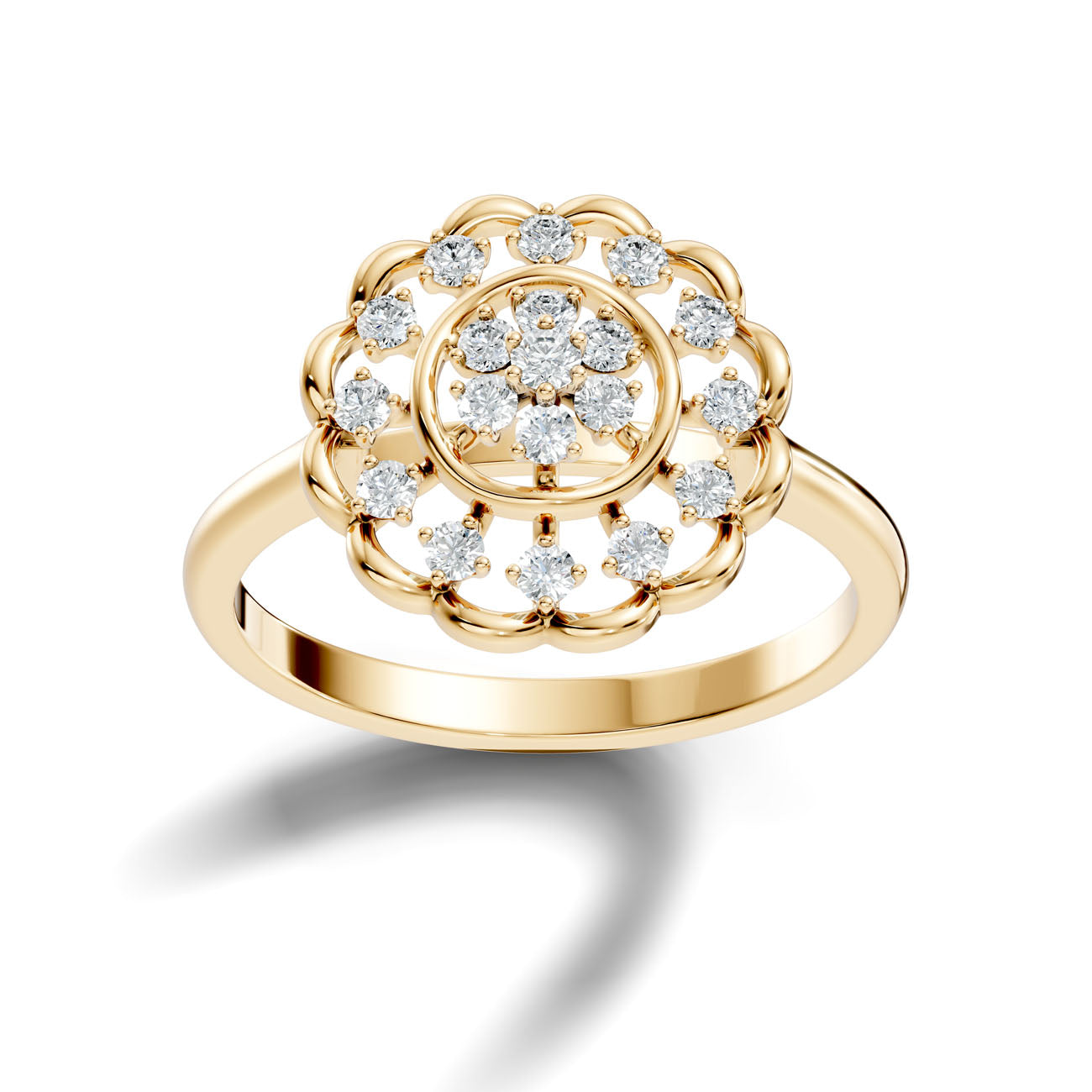 .20 Ct. Round Diamond Floral Cluster Halo Ring (GJSLR-037) 4