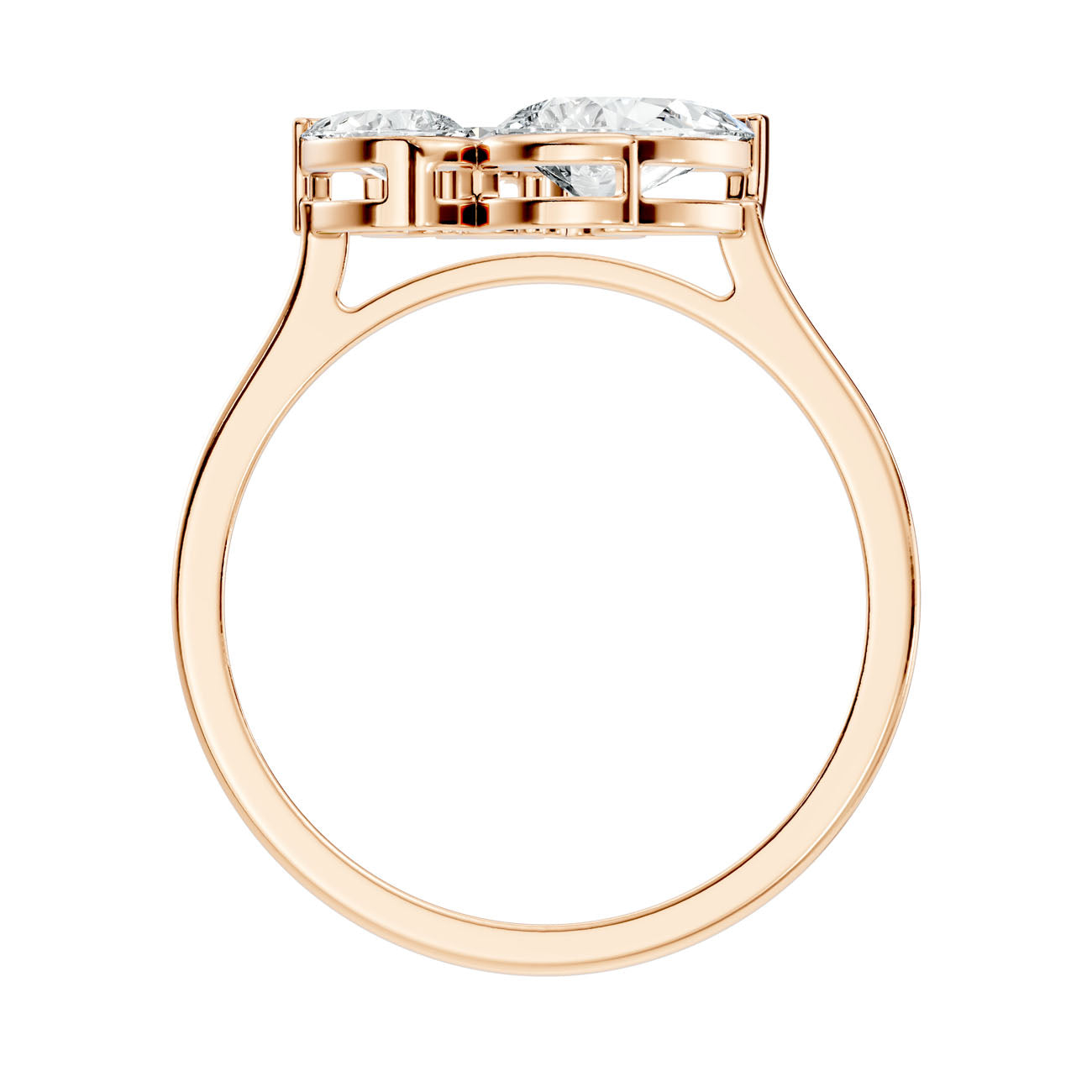 .75. Ct. Pear Diamond Three-Stone Swirl Ring (GJSLR-038) 14