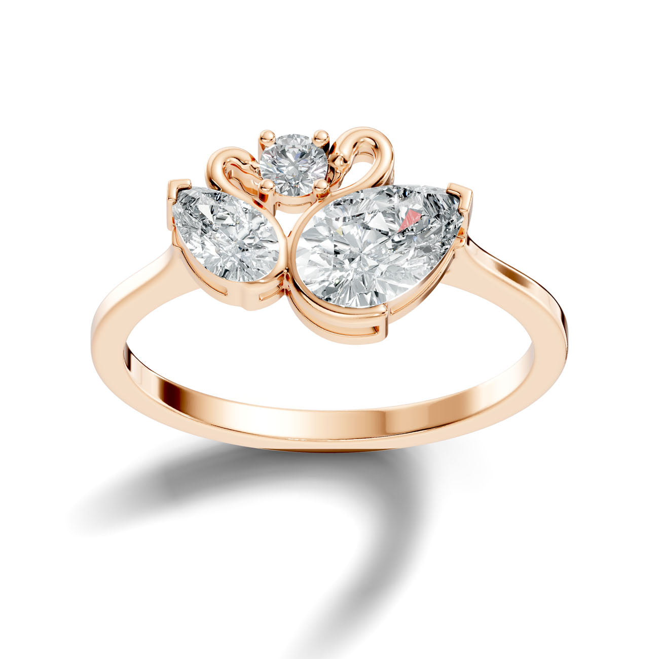 .75. Ct. Pear Diamond Three-Stone Swirl Ring (GJSLR-038) 8
