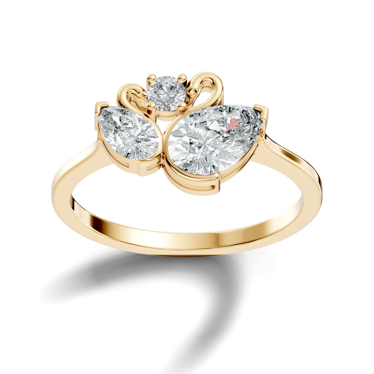 .75. Ct. Pear Diamond Three-Stone Swirl Ring (GJSLR-038) 4