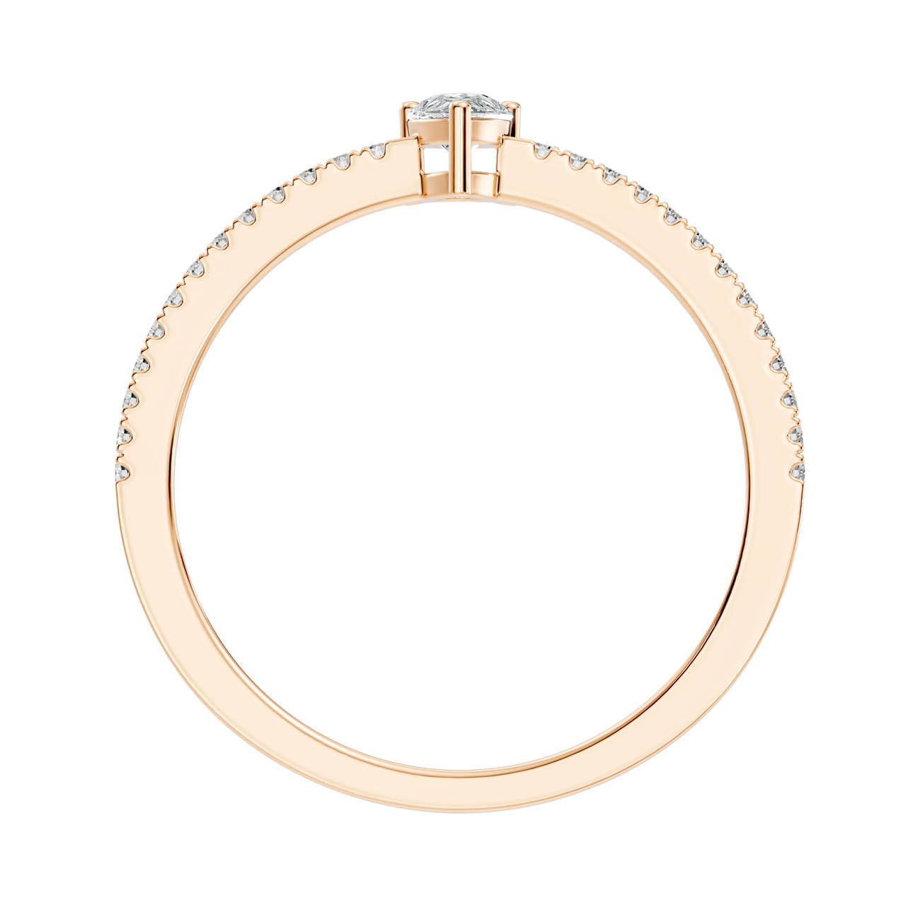 .30 Ct. Pear Diamond Ring with Pavé Band (GJSLR-04) 11