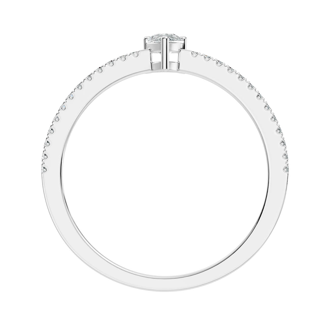 .30 Ct. Pear Diamond Ring with Pavé Band (GJSLR-04) 15
