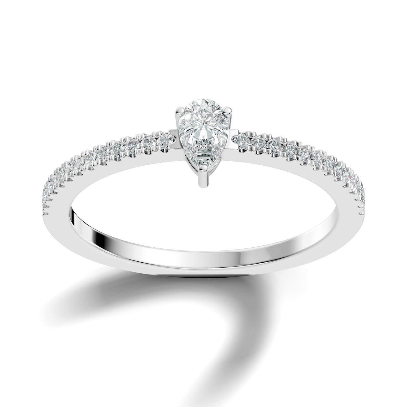 .30 Ct. Pear Diamond Ring with Pavé Band (GJSLR-04)