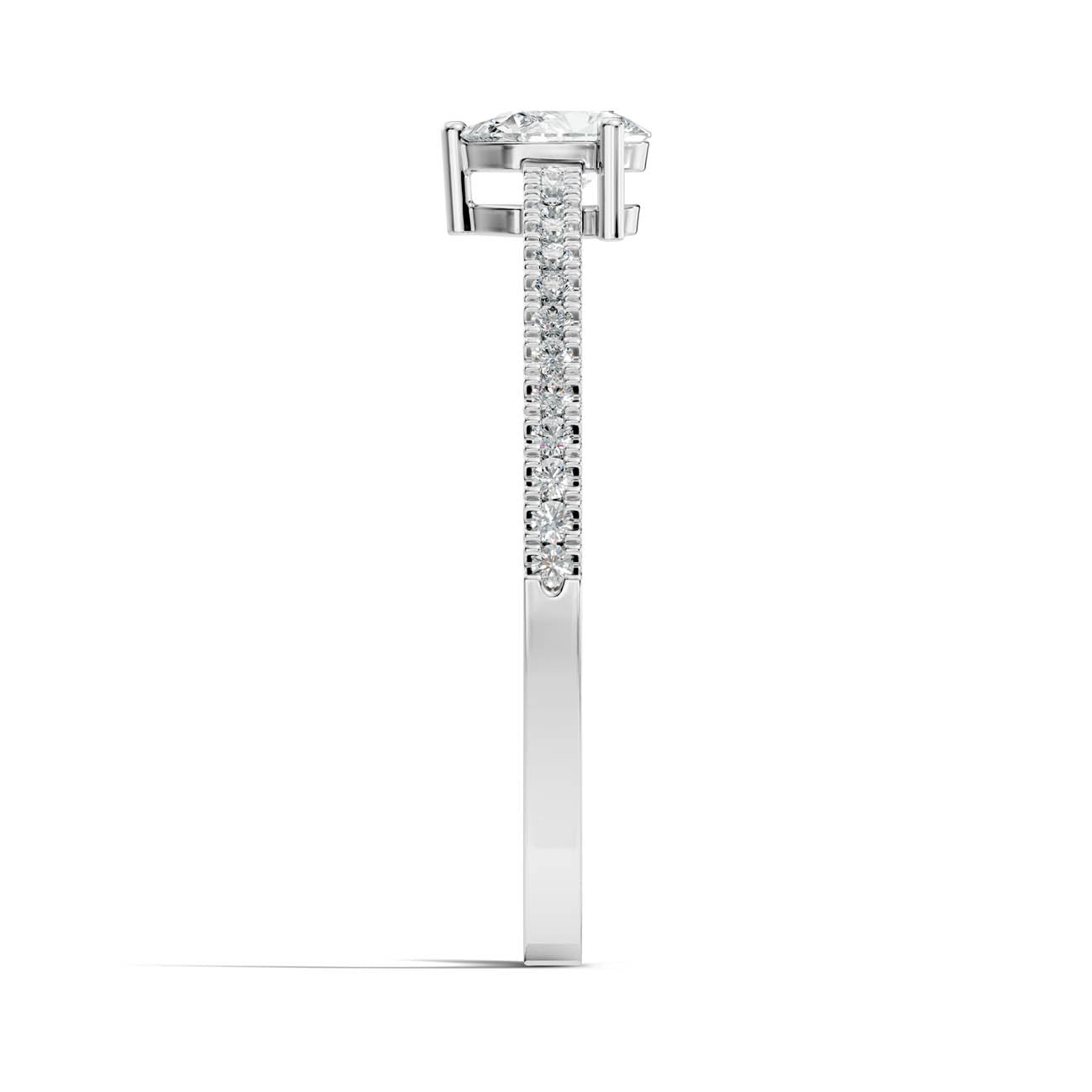 .30 Ct. Pear Diamond Ring with Pavé Band (GJSLR-04) 5