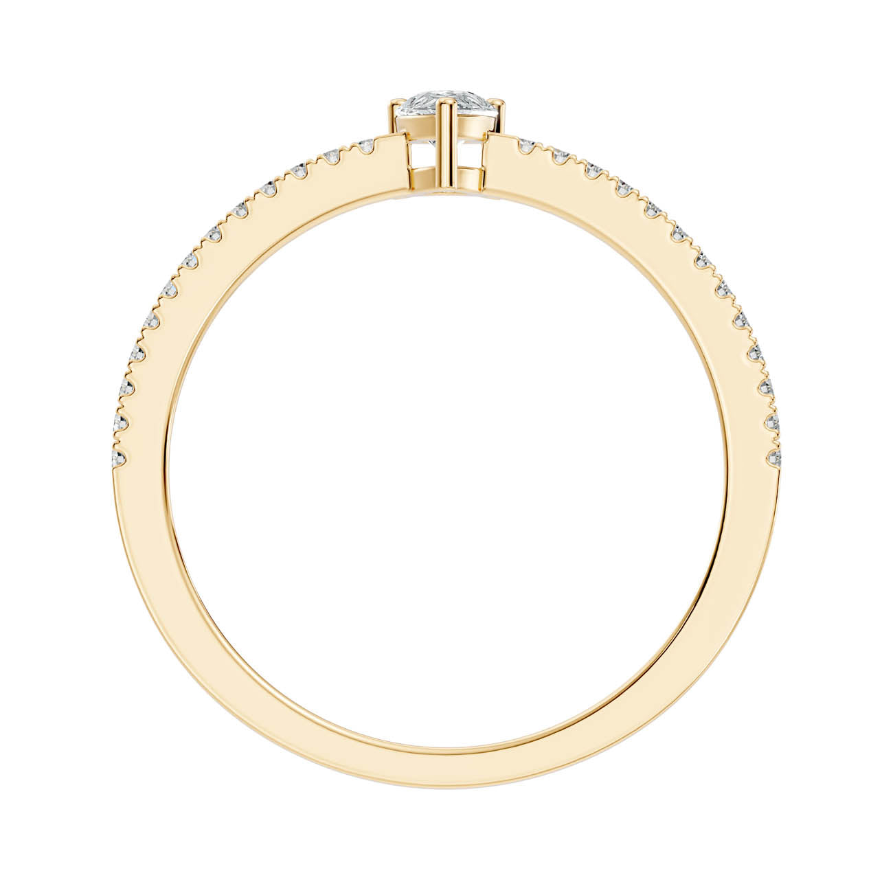 .30 Ct. Pear Diamond Ring with Pavé Band (GJSLR-04) 8