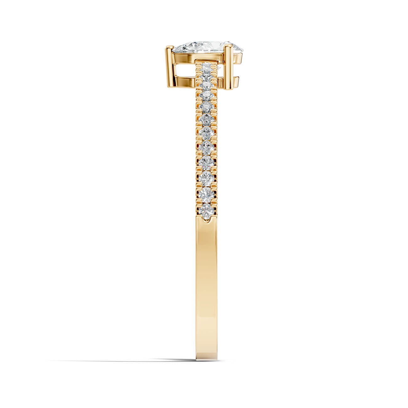 .30 Ct. Pear Diamond Ring with Pavé Band (GJSLR-04) 9
