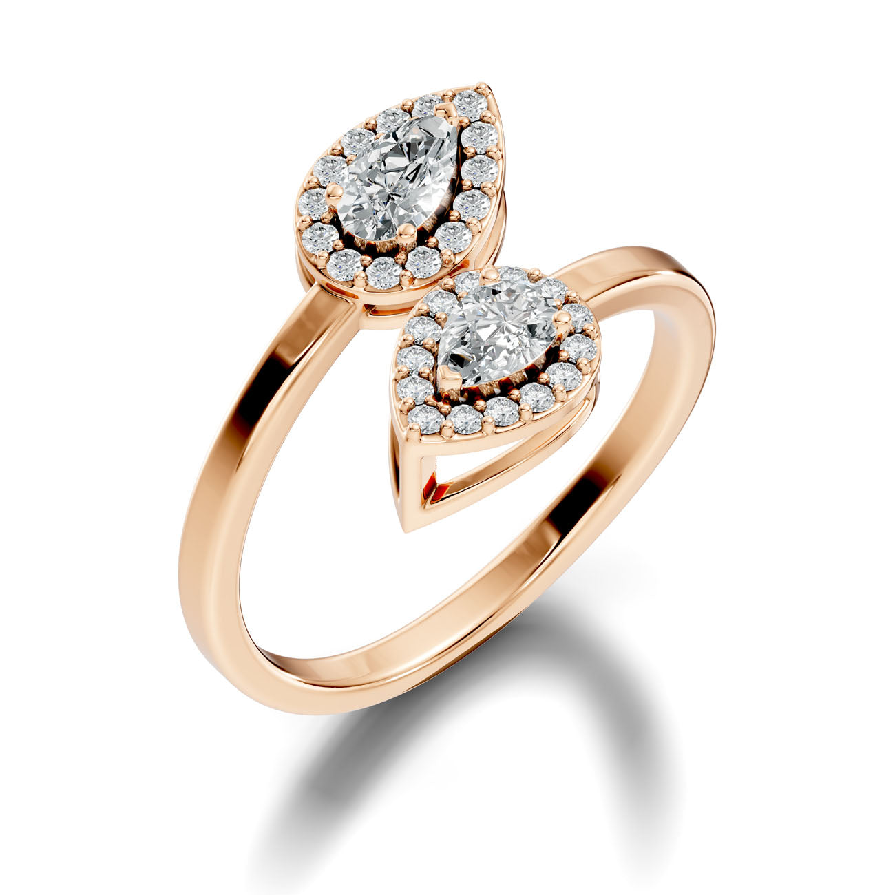 .50 Ct. Pear Diamond Double Halo Bypass Ring (GJSLR-046) 11