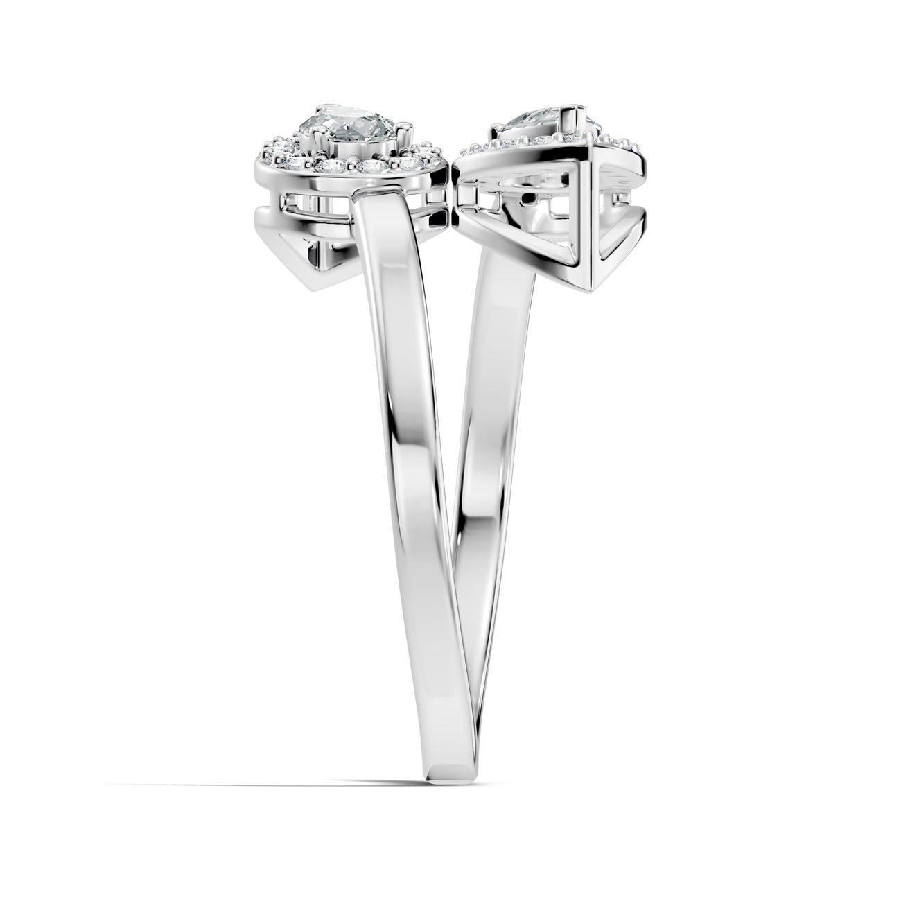 .50 Ct. Pear Diamond Double Halo Bypass Ring (GJSLR-046) 8