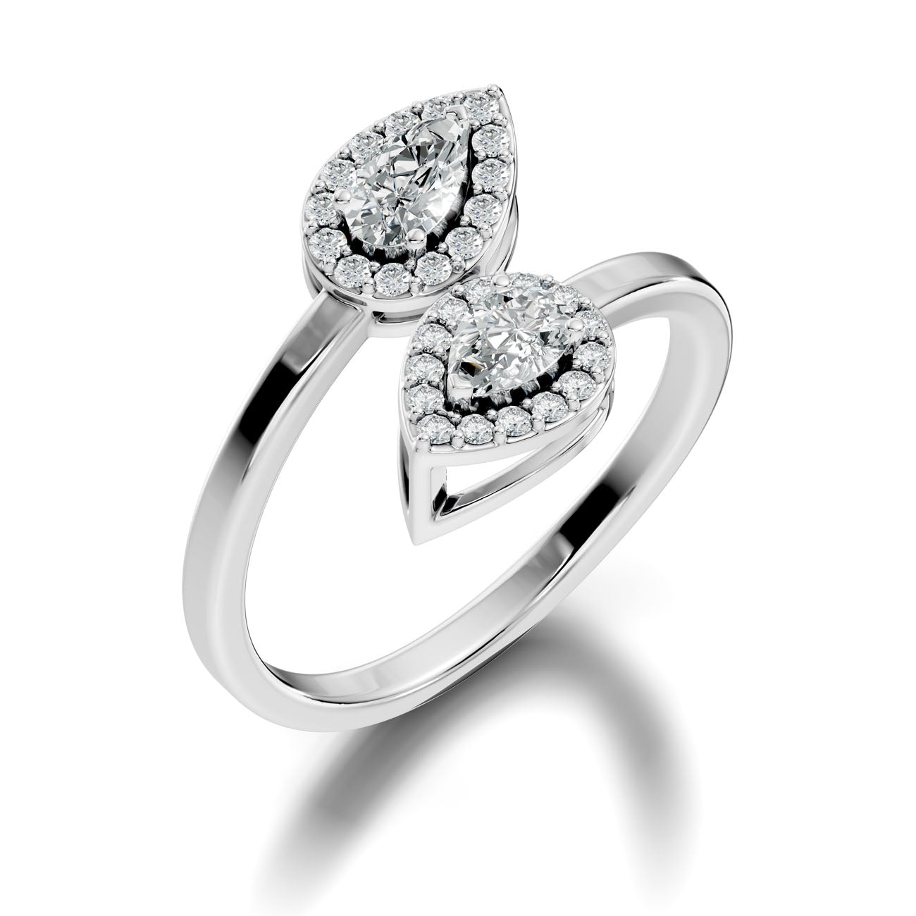 .50 Ct. Pear Diamond Double Halo Bypass Ring (GJSLR-046) 9