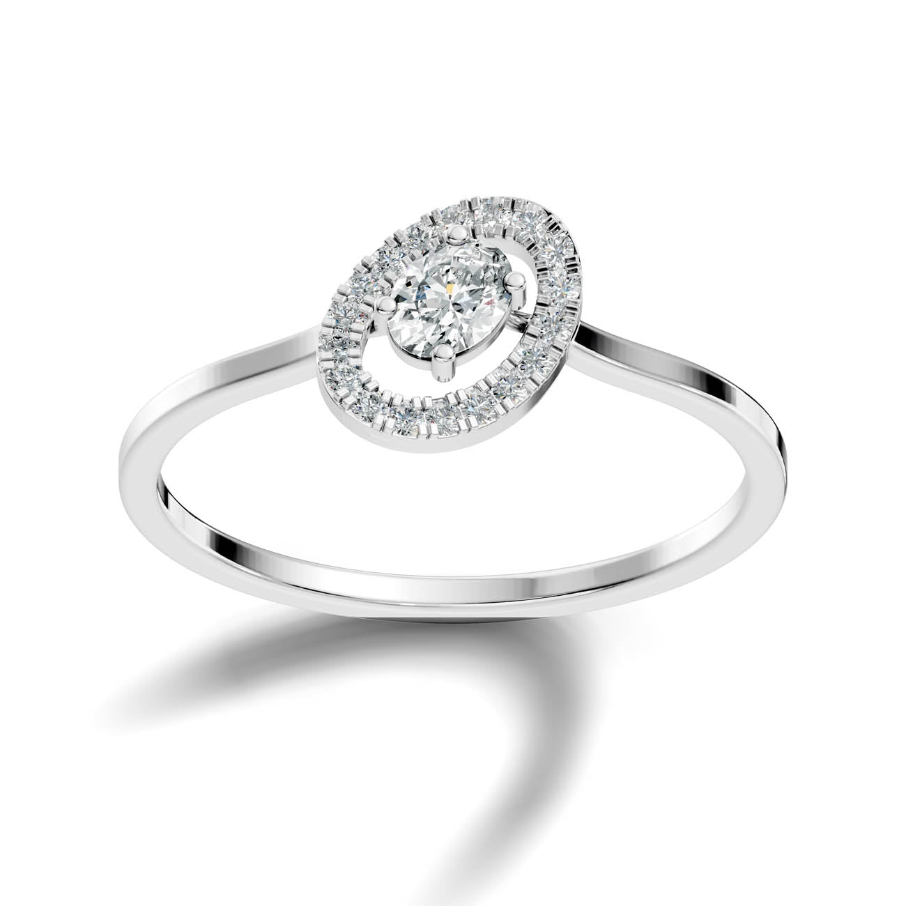 .22 Ct. Oval Diamond Halo Ring with Milgrain Detailing (GJSLR-07)